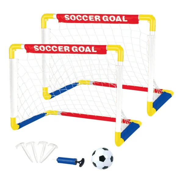 Play Day Foldable Soccer Set (2 Folding Goals, Ball, Inflating Pump, & 4 Stakes) Children Ages 3+